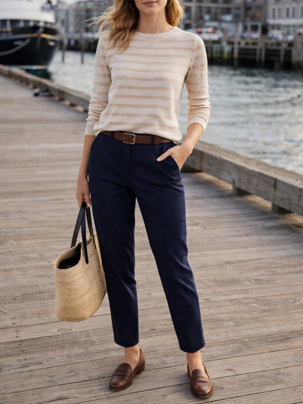 J. Crew Slim Tailored Ankle Pants in Navy